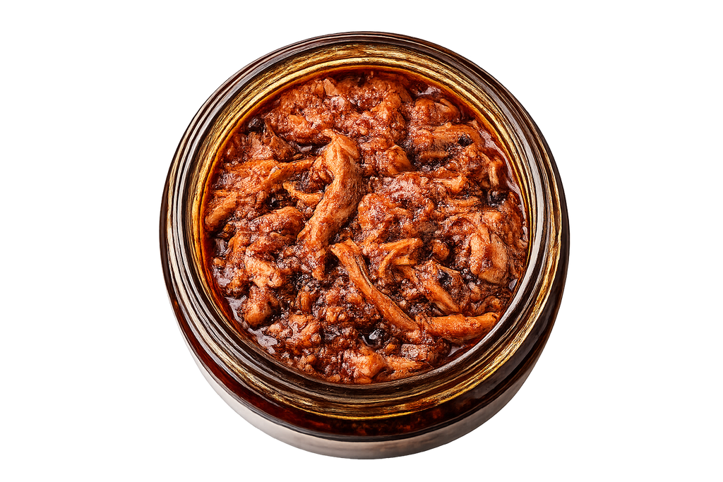 Khaa De chicken pickle in oil close view